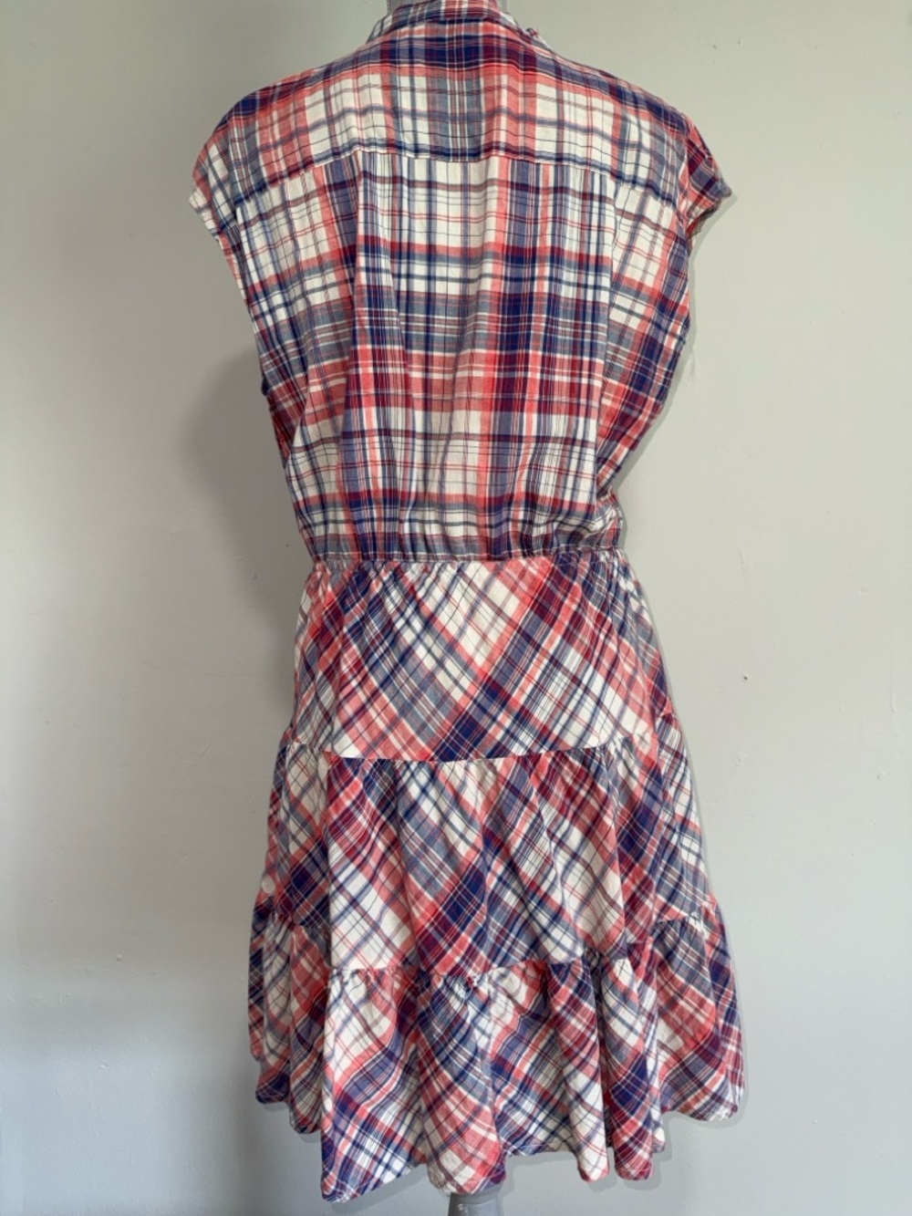 Tommy Hilfiger Red Navy White Plaid Button-Up Shirt - Picture 2 of 6